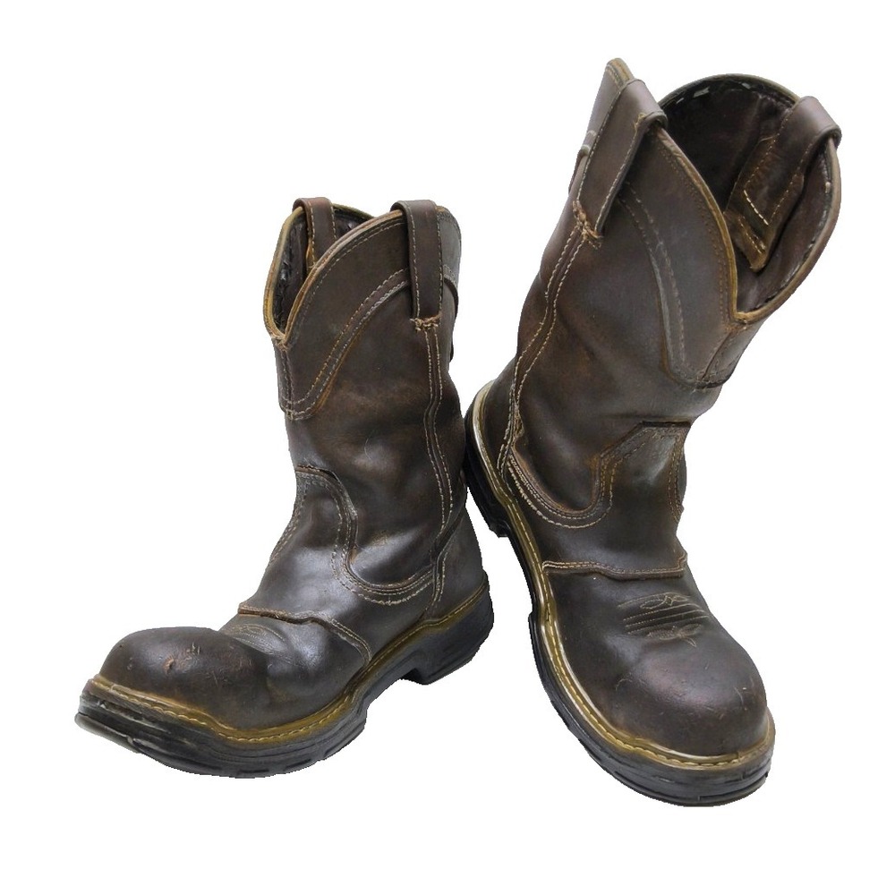 Wolverine Anthem Well Steel Toe W02287 Men's Work Boots Brown Leather, Size 10.5